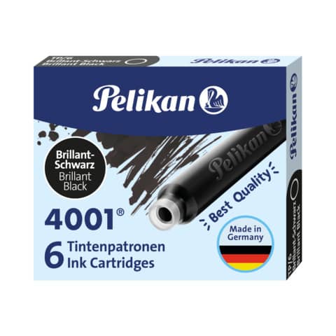 Cartuccia per stilografica Pelikan TP/6 nero brillante astuccio da 6 - 301218